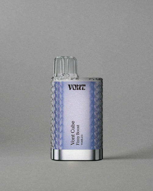 Vont Cube Fizzy Boost En smak av energi, som kombinerar kanel och karamell med en lätt syrlighet.